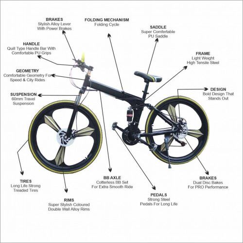 Cycle Performance Folding Bike Walkontek Kaka001 Foldable Mountain